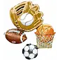 Sports Large Mylar Balloon Basketball Baseball Soccer Football 32 Inches
