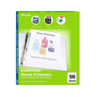 BAZIC Sheet Protectors Standard Weight Top Loading (100/Box)