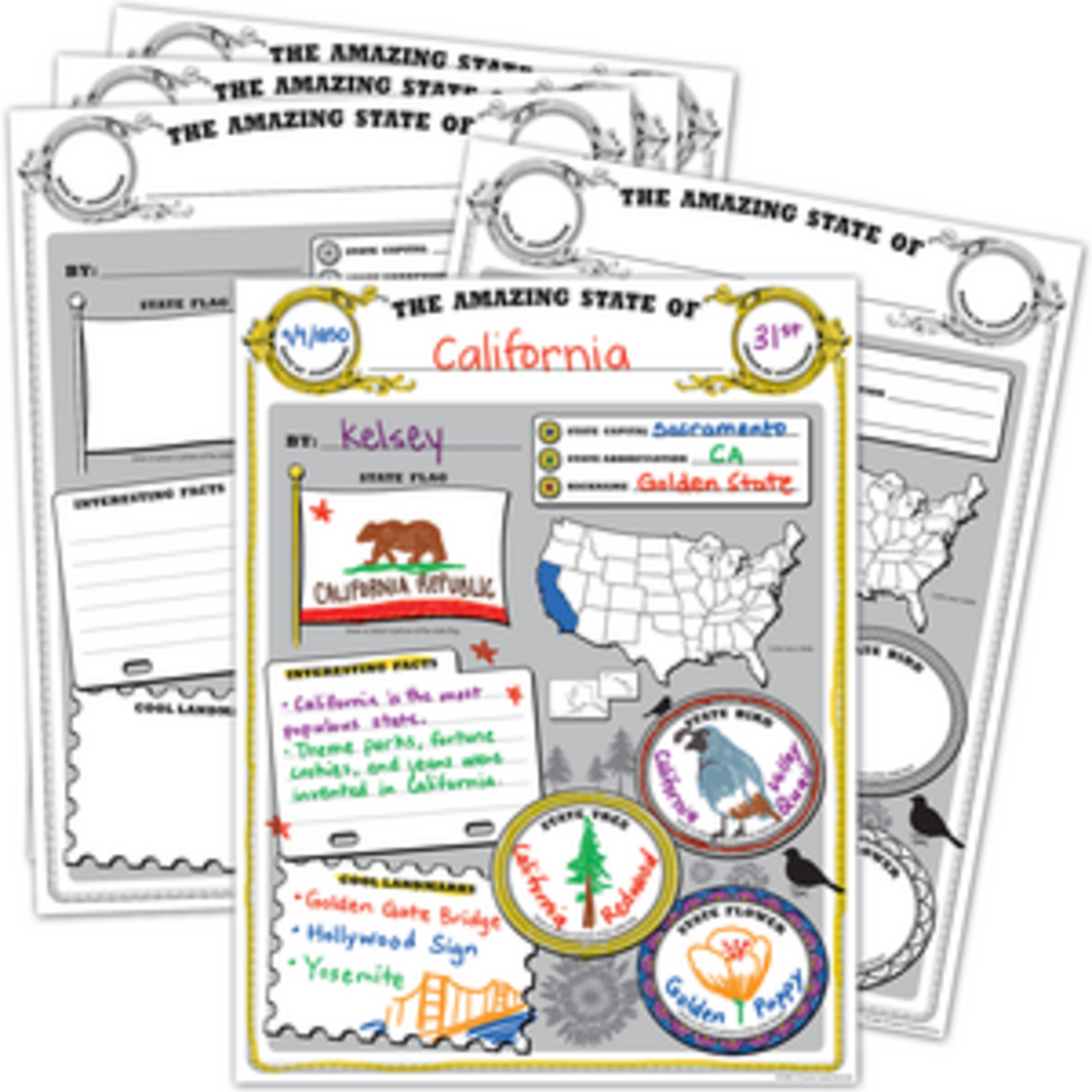 Teacher Created Resources Amazing State Poster Pack [TCR5800]
