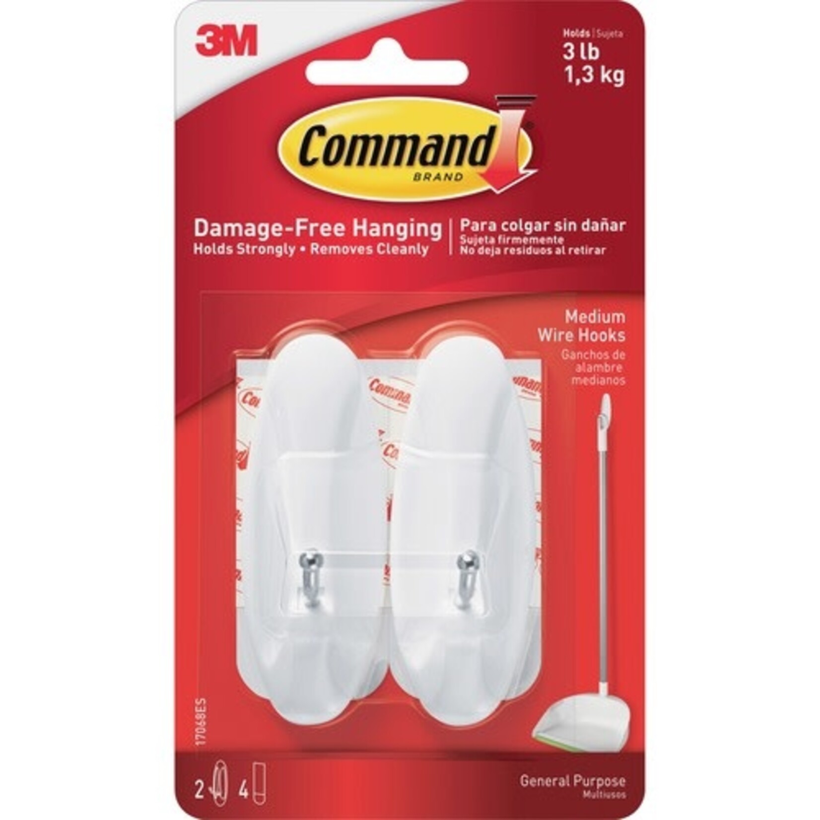 3M Medium Command Hook 3lb [MMM17068ES]