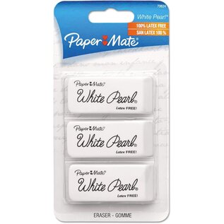 PAPERMATE Paper Mate 70624 White Pearl Eraser, 3 Pack