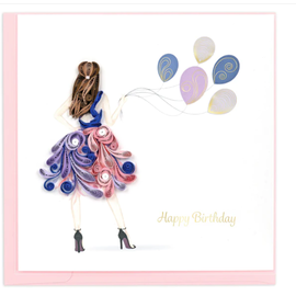 QUILLING CARDS, INC Quilled Fashion Birthday Girl Greeting Card