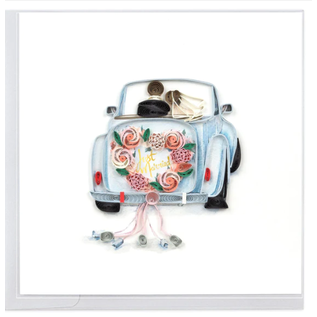 QUILLING CARDS, INC Quilled Just Married Car Wedding Card