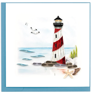 QUILLING CARDS, INC Quilled Red & White Lighthouse Greeting Card