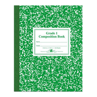 ROARING SPRING Roaring Spring 77920 7 3/4" x 9 3/4" Grade  1 School Ruled 50 Sheet Composition Book with Green Cover
