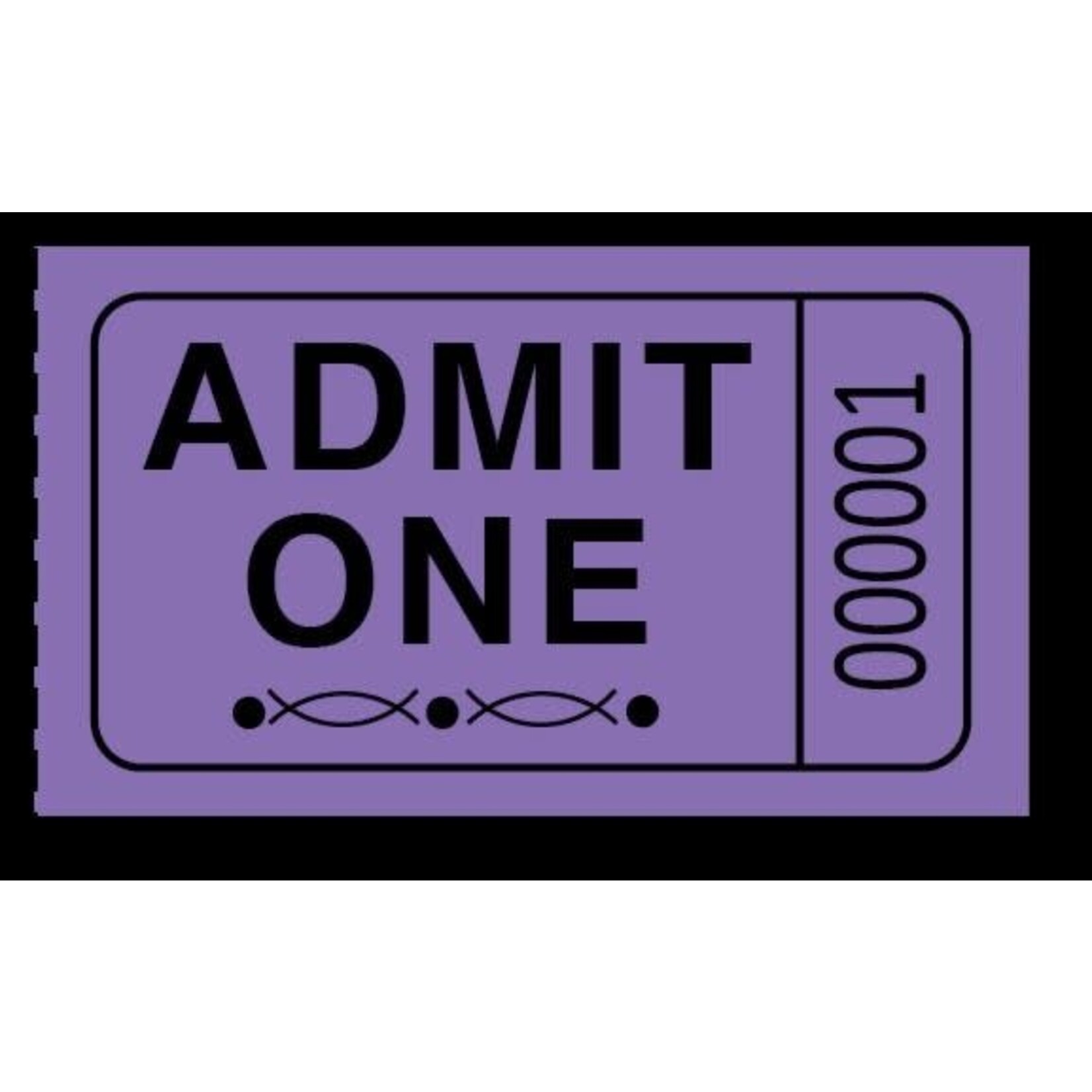 MAYFLOWER DISTRIBUTING Single Ticket Roll 2000 Tickets Purple [101-PU]
