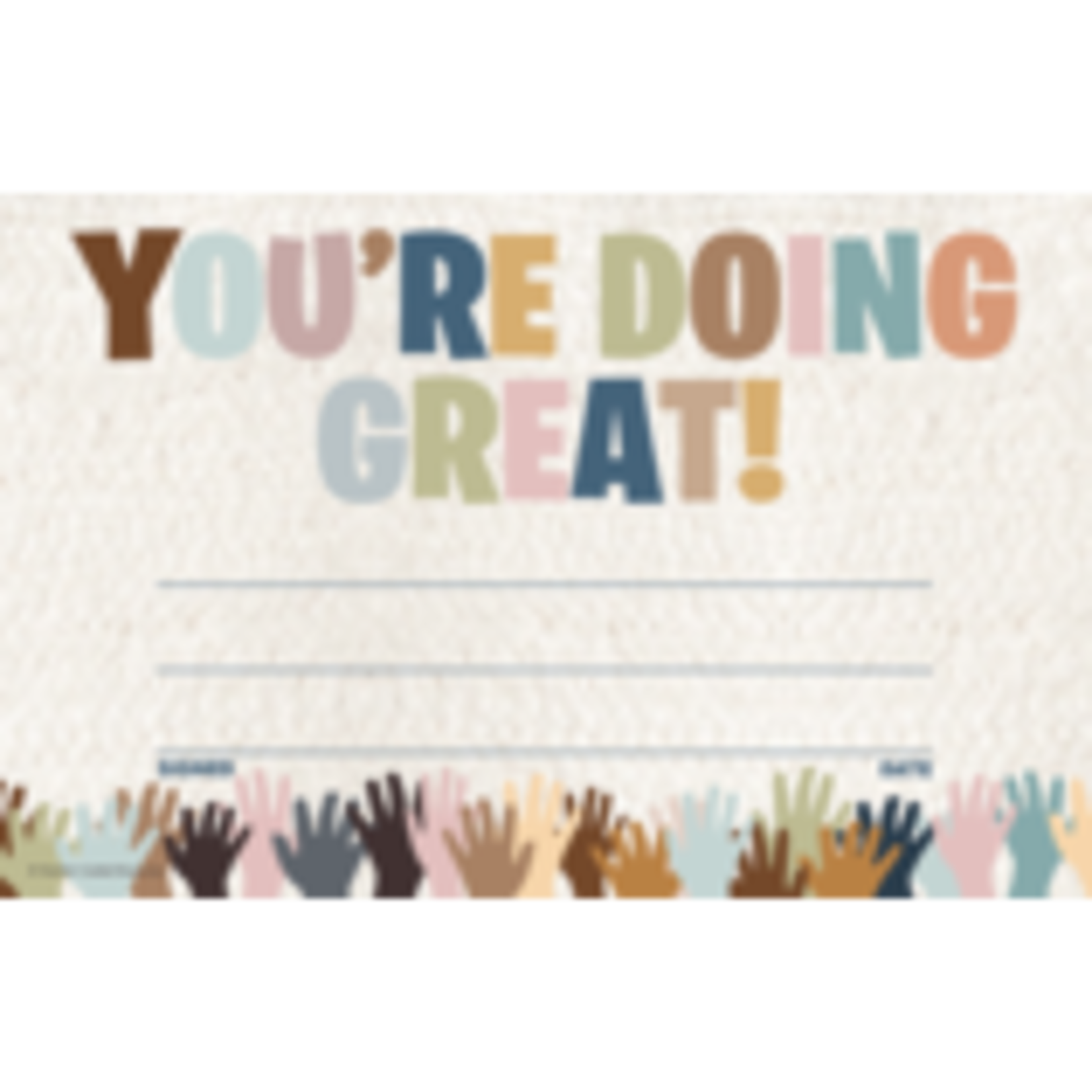 Teacher Created Resources Everyone is Welcome Youâ€™re Doing Great! Awards [TCR7136]