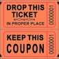 MAYFLOWER DISTRIBUTING Double Roll Tickets, 2000 Tickets - Orange