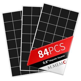 M.MEMO Magnetic Squares--84 pc Adhesive Magnetic Squares
