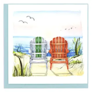 QUILLING CARDS, INC Quilled Beach Adirondack Chairs Greeting Card