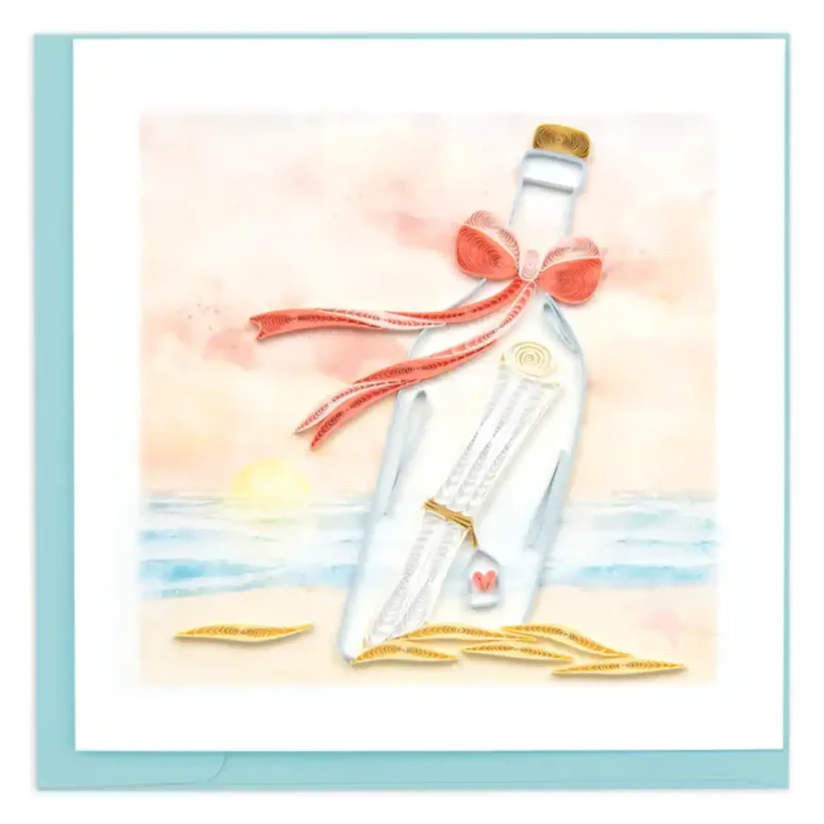QUILLING CARDS, INC Quilled Message in a Bottle Greeting Card [LV255]