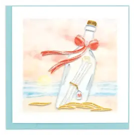 QUILLING CARDS, INC Quilled Message in a Bottle Greeting Card