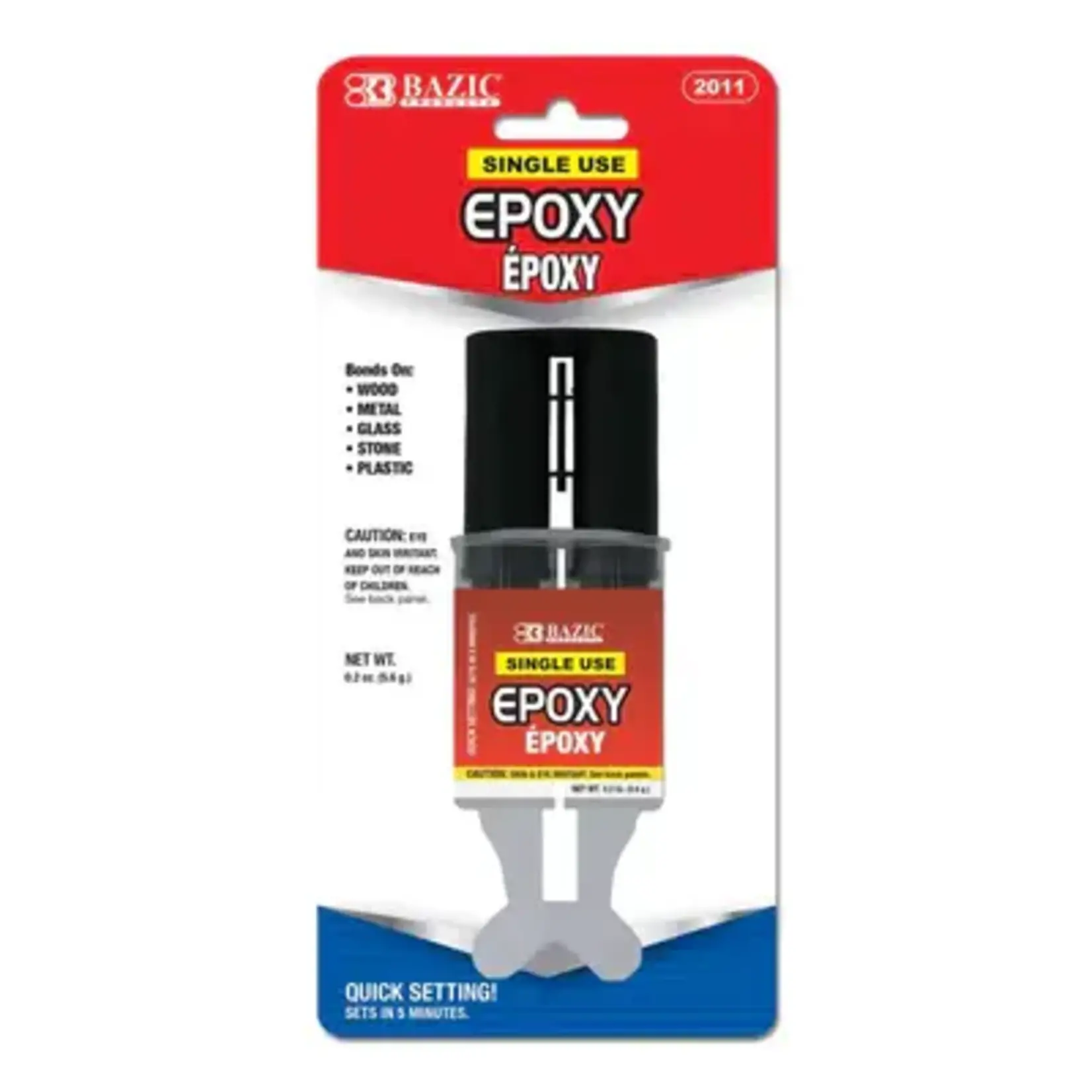 BAZIC BAZIC 0.2 oz (5.6g) Quick Setting Epoxy Glue w/ Syringe Applicator [2011]