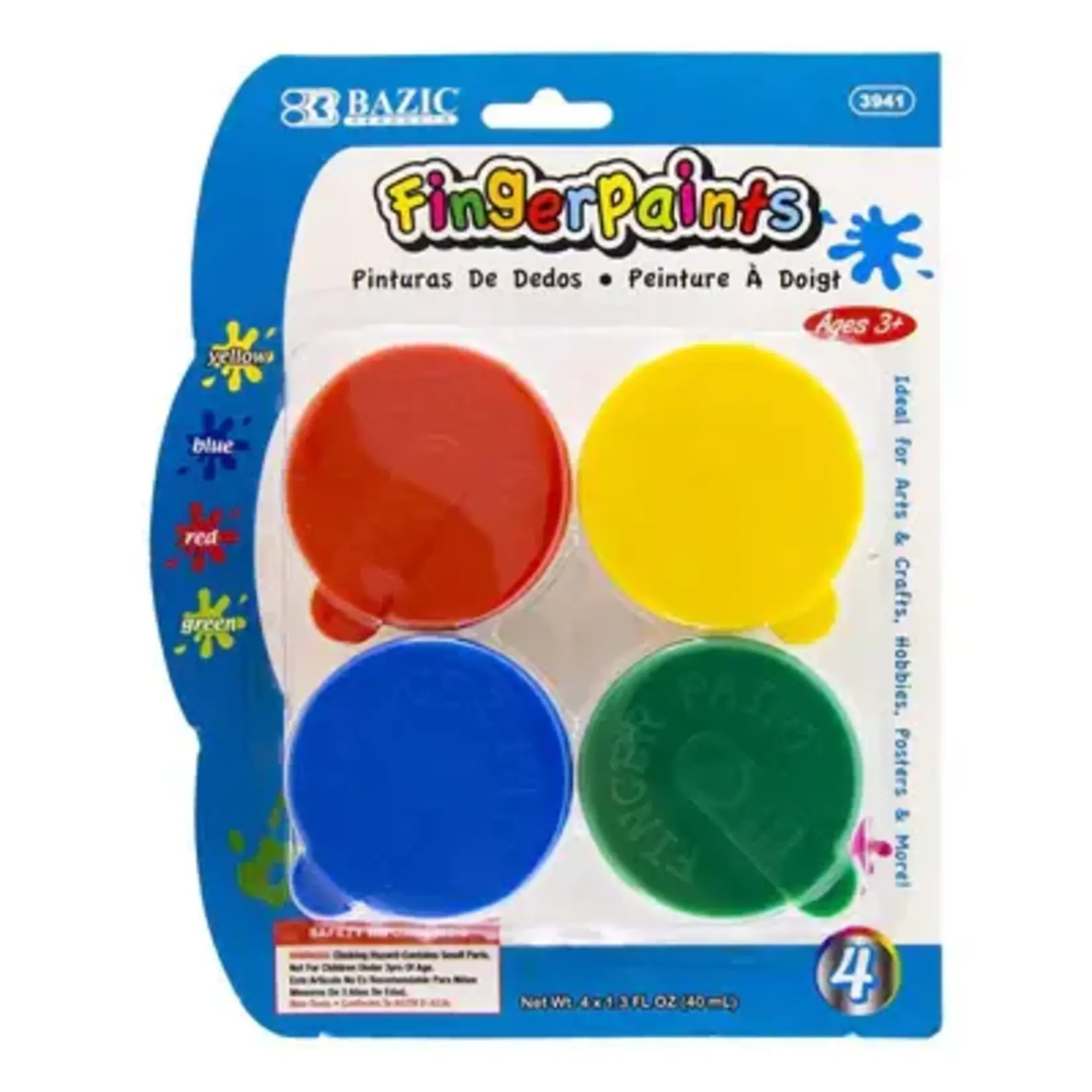 BAZIC BAZIC 1.35 FL OZ (40 mL) 4 Color Fingerpaint [3941]
