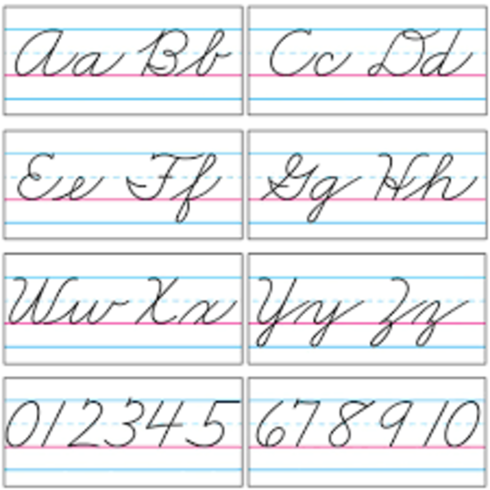Trend Enterprises Basic Alphabet Zaner-Bloser Cursive Bulletin Board Set [T1859]