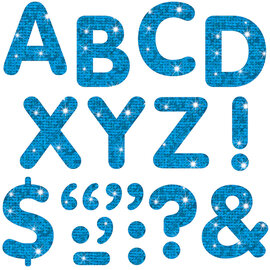 Trend Enterprises Blue Sparkle 2-Inch Letters & Marks STICK-EZE Stick-On Letters