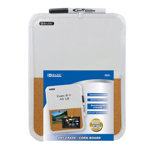 BAZIC BAZIC 8.5 X 11 Dry Erase / Cork Combo Board w/ Marker