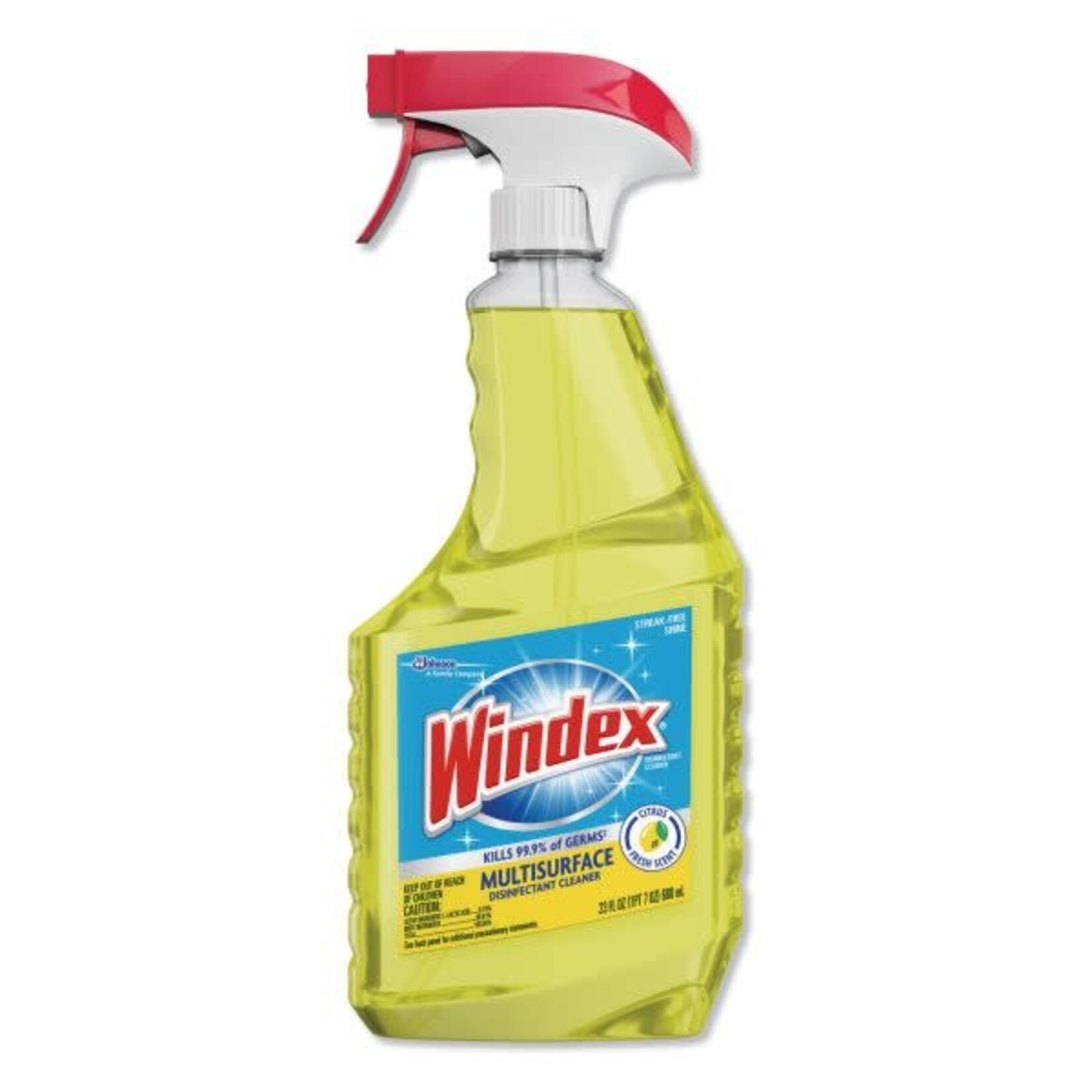 S.C. Johnson Windex Disinfectant Cleaner, Lemon Scent, 23 oz Spray Bottle [SJN305498]