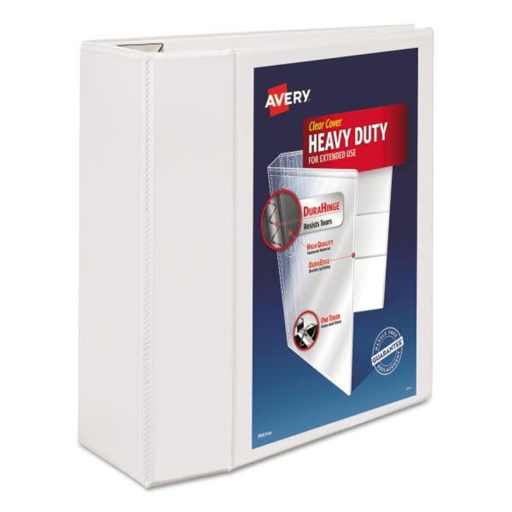 AVERY Avery Heavy-Duty 3-Ring View Binder w/Locking 1-Touch EZD Rings, 5" Capacity, White [AVE79106]