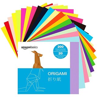 Amazon Basics Amazon Basics Origami Paper, Double Sided Color, Assorted Colors, 200 Sheets