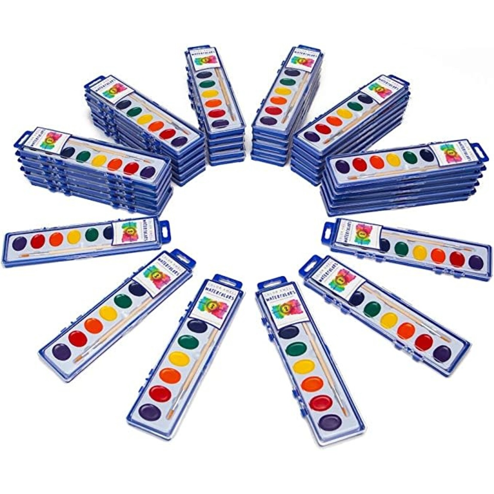 Color Swell Color Swell Watercolor Paint Pack with Wood Brushes 8 Colors Washable Water Colors [B01KP91ST2]
