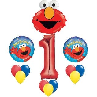 Elmo Sesame Street 1st First Birthday Party Supply Balloon Mylar Latex Set