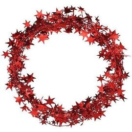 JOIZPAPA Star Garland Tinsel Wire Garland 25 FT  2PC (Red)