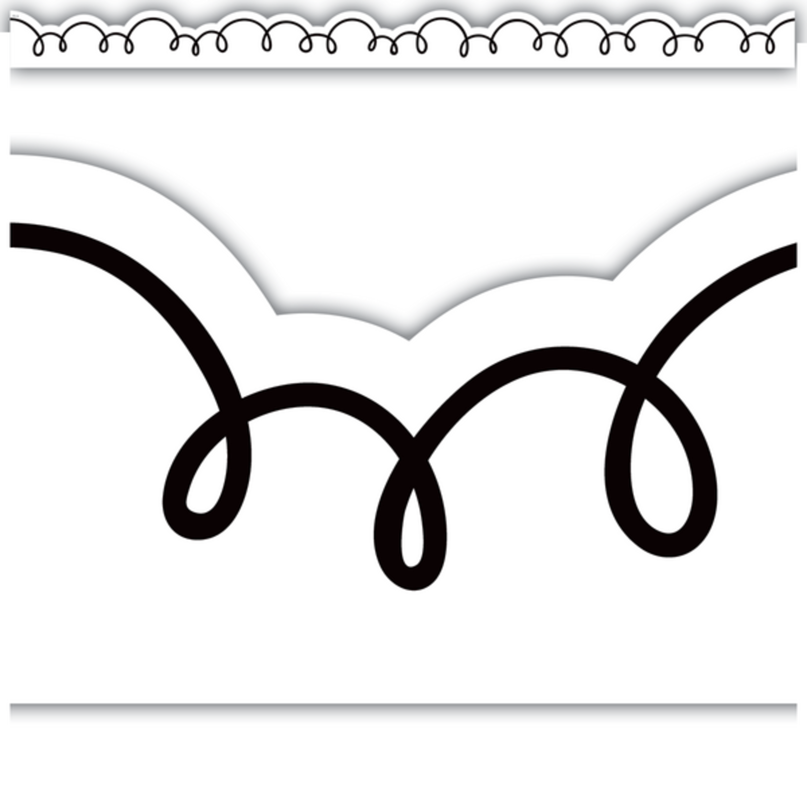 Teacher Created Resources White with Black Squiggles Die-Cut Border Trim [TCR6809]