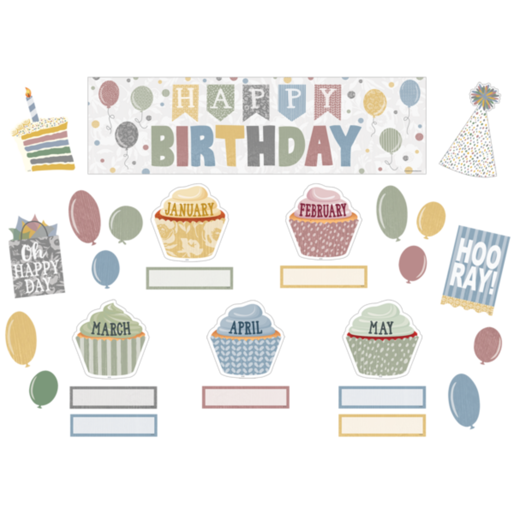 Teacher Created Resources Classroom Cottage Happy Birthday Mini Bulletin Board [TCR7176]