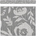 Teacher Created Resources Classroom Cottage Gray Floral Straight Border Trim [TCR7178]