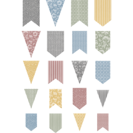 Teacher Created Resources Classroom Cottage Pennants Accents - Assorted Sizes