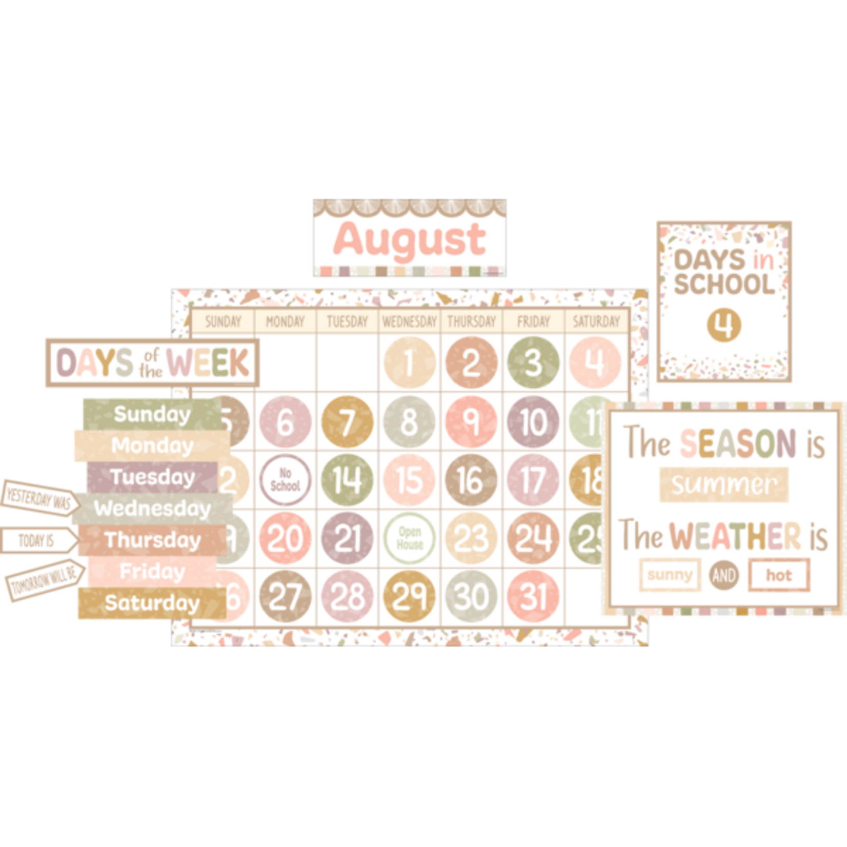 Teacher Created Resources Terrazzo Tones Calendar Bulletin Board [TCR7201]