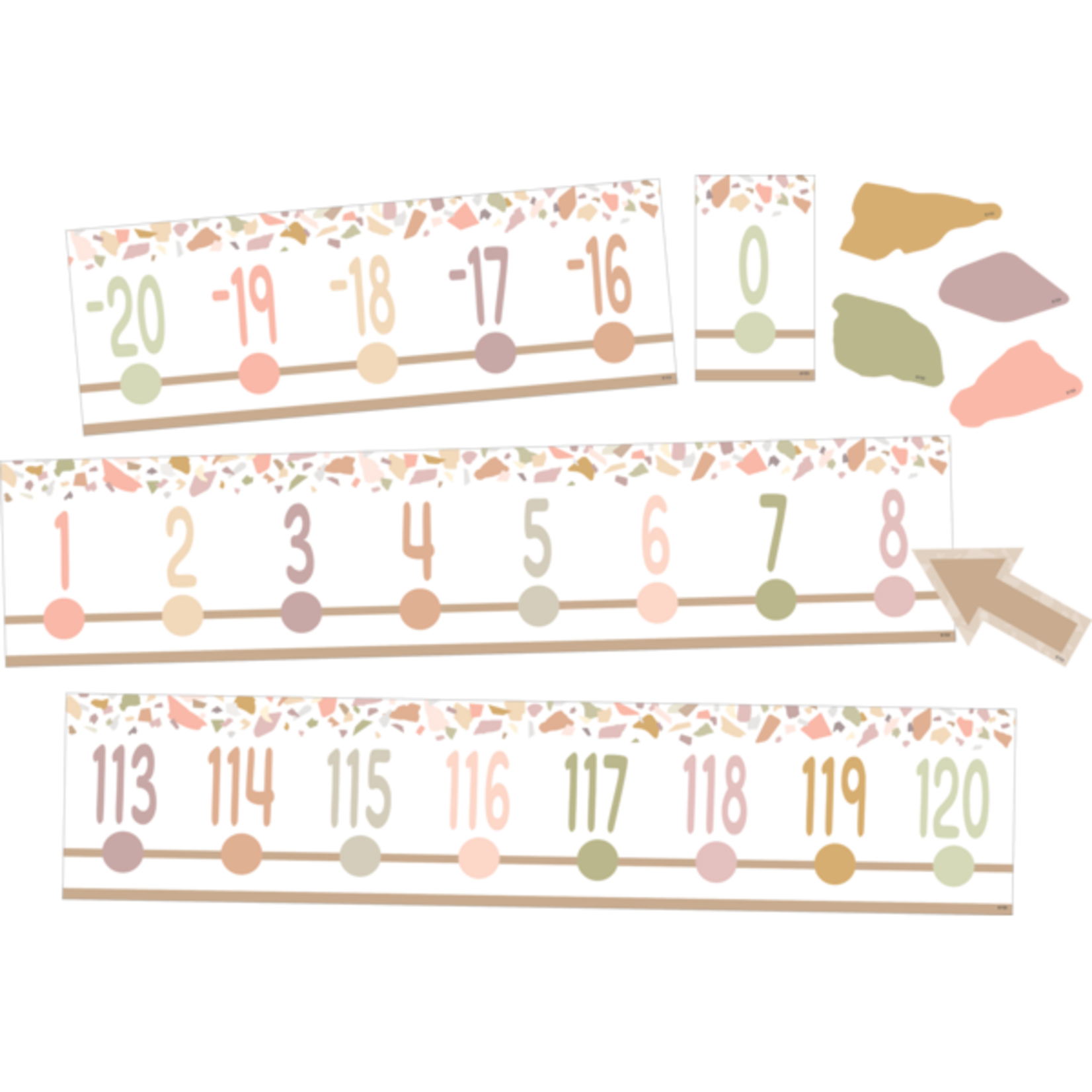 Teacher Created Resources Terrazzo Tones Number Line (-20 to +120) Bulletin Board [TCR7204]