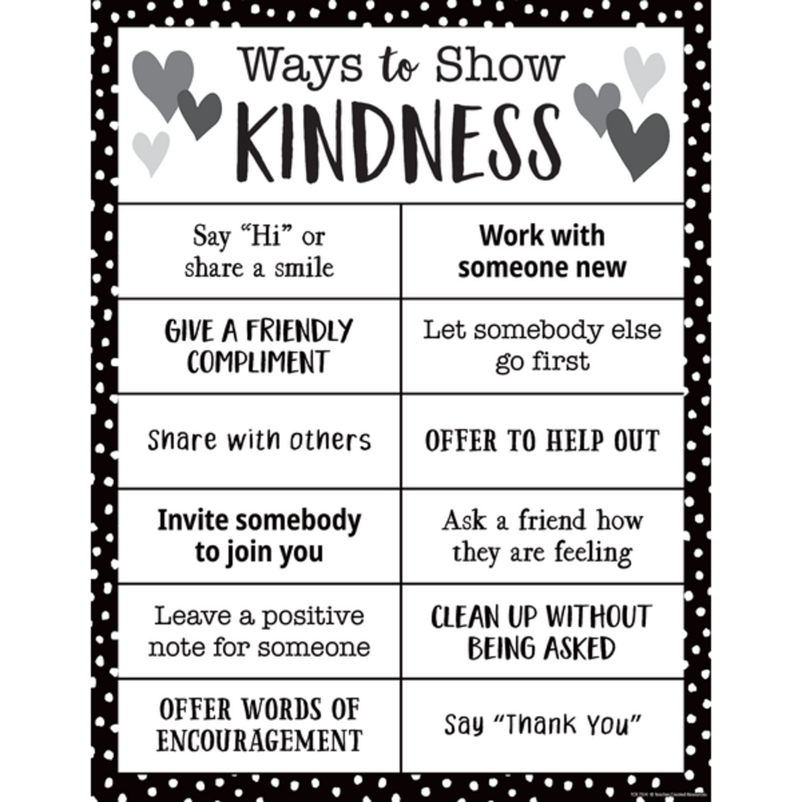 Teacher Created Resources Ways to Show Kindness Chart 17x22 [TCR7514]