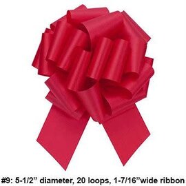 Berwick 5.5 Inch Hot Red Flora Satin Pull Bow