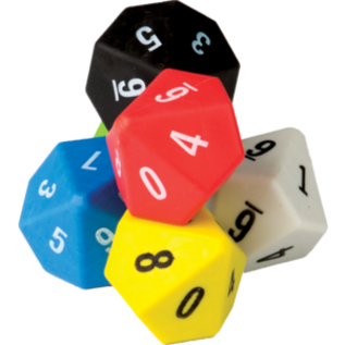 Teacher Created Resources 10 Sided Dice 6-Pack