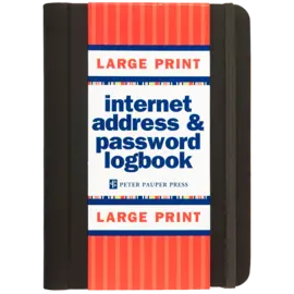 Peter Pauper Press Large Print Internet Address & Password Logbook