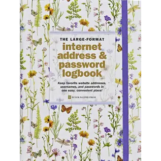Peter Pauper Press Wildflower Garden Large Internet Address & Password Logbook