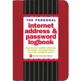 Peter Pauper Press The Personal Internet Address & Password Logbook (Red)