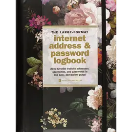 Peter Pauper Press Midnight Floral Large Internet Address & Password Logbook