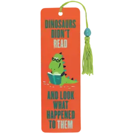 Peter Pauper Press Dinosaurs Didn't Read Beaded Bookmark