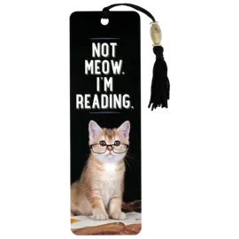 Peter Pauper Press Not Meow. I'm Reading. Beaded Bookmark