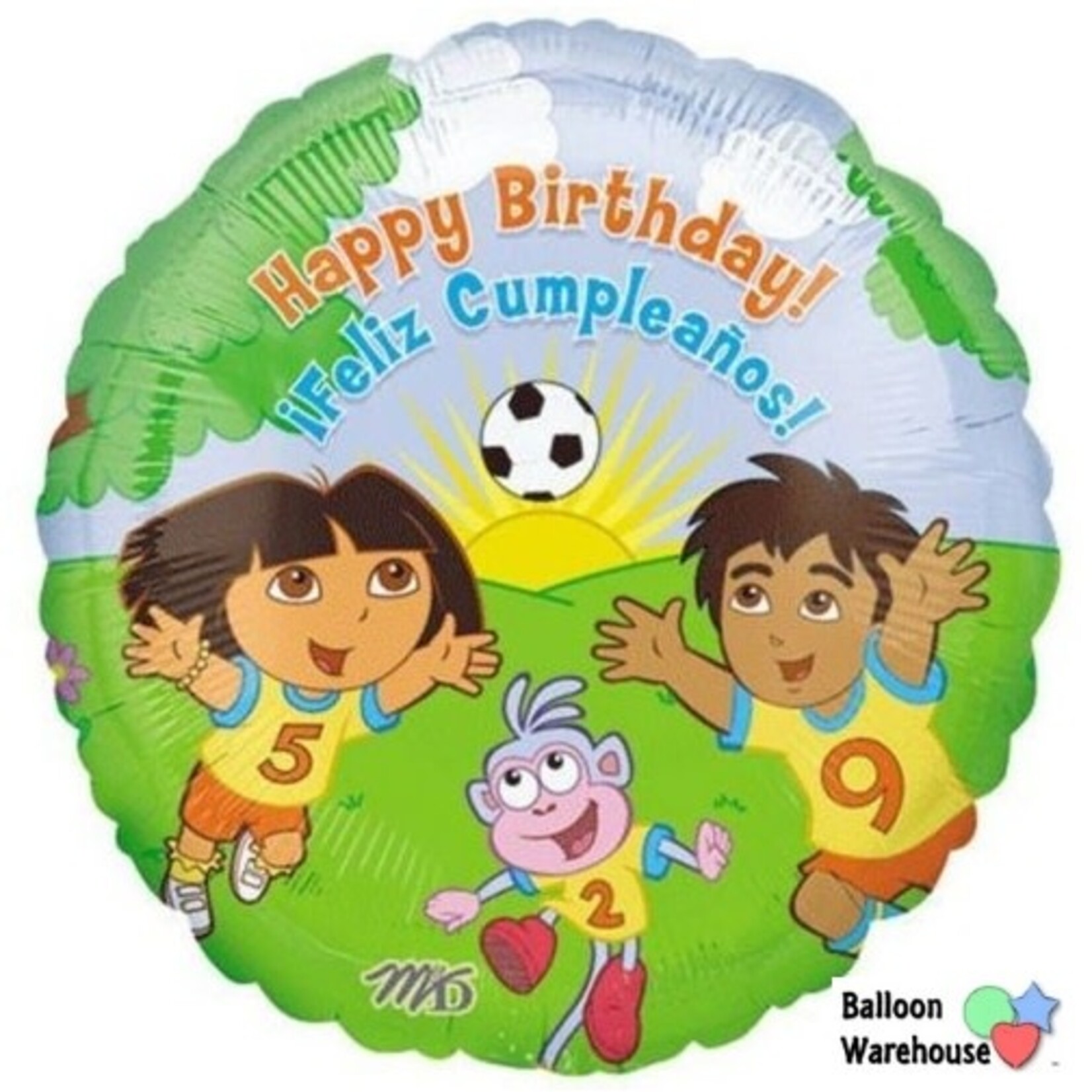 Dora the Explorer Feliz Cumpleanos 18 Inch  Foil Mylar Balloon [9870]