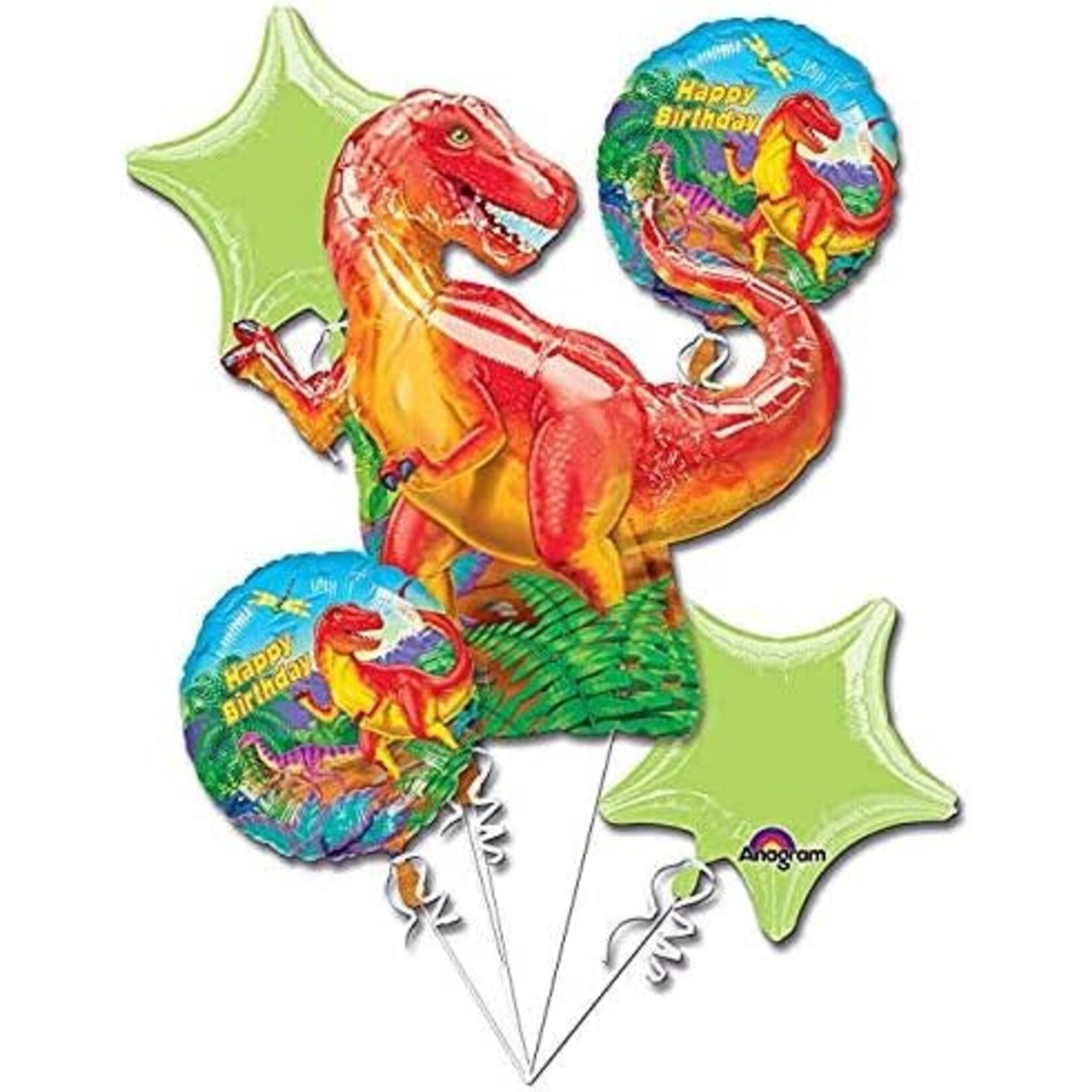 American Balloon Company American Balloon Company Dinosaur Party Balloon 5 Piece Bouquet [07664_SET_05A]