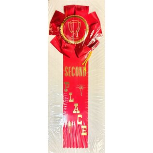 AFFLUENCE UNLIMITED Second Place Ribbon 11.5 inches long  by 4 inches wide 2nd Place Red Ribbon