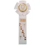 AFFLUENCE UNLIMITED Third Place Ribbon 11.5 inches long  by 4 inches wide 3rd Place White Ribbon [AU30129]