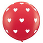 Qualatex Big Hearts-A-Round Red  36 Inch Latex Balloons 2 Count