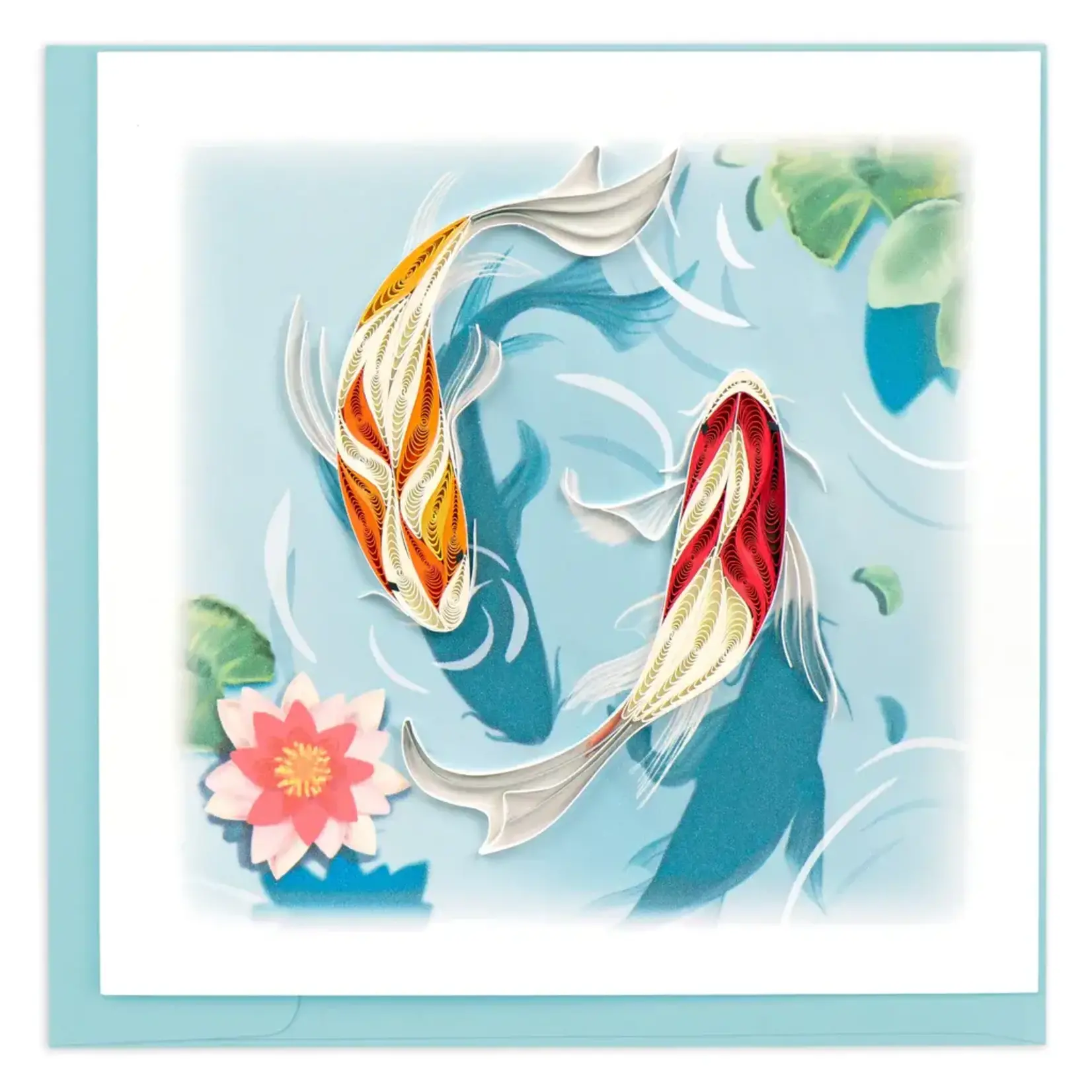 QUILLING CARDS, INC Quilled Koi Fish Pond Greeting Card [BL1425]