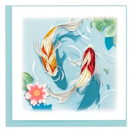 QUILLING CARDS, INC Quilled Koi Fish Pond Greeting Card