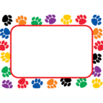 Teacher Created Resources Colorful Paw Prints Name Tags/Labels [TCR5168]